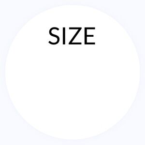 30 STICKERS - 2” ROUND - SIZE LABELS TO FILL IN & INPUT ODD SIZES OR # SIZES